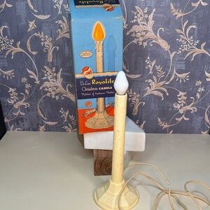 1950s Royalite Christmas Candle Vintage Midcentury Decor in Original Box Lot B